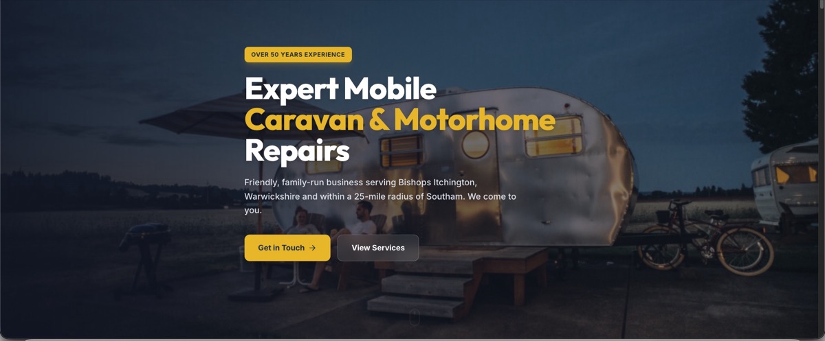 CCH Caravan and Motorhome Repairs website built by InveraWebDesigns