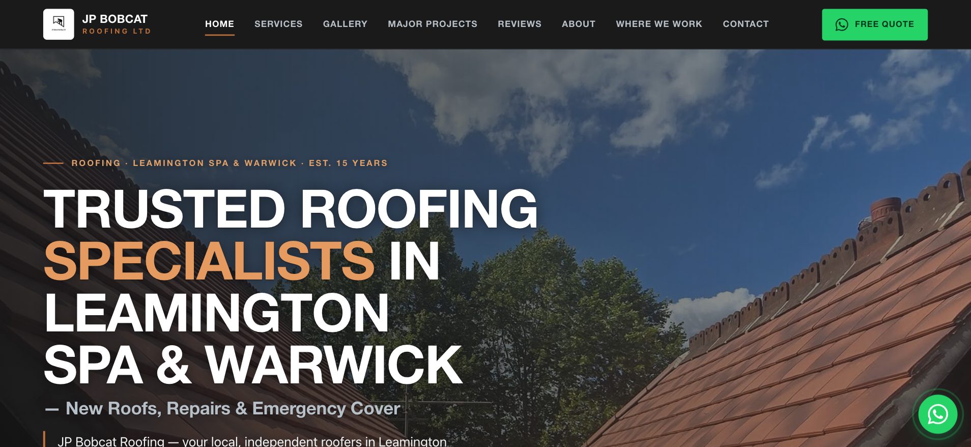 JP Bobcat Roofing website built by InveraWebDesigns